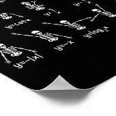 Skeleton Dance Figures Equity Math Teacher Hallo Poster (Ecke)