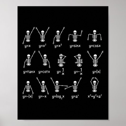 Skeleton Dance Figures Equity Math Teacher Hallo Poster (Vorne)