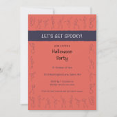 Skeleton Dance Halloween-Party Einladung - orange (Vorderseite)