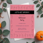 Skeleton Dance Halloween-Party Einladung - Rosa