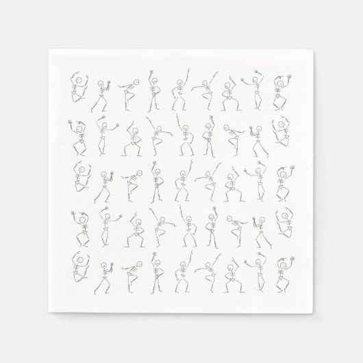 Skeleton Dance Halloween Servietten - weiß (Vorderseite)