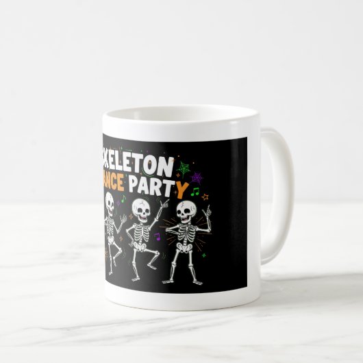 Skeleton Dance Party Halloween Funny Spooky Kaffeetasse (VorderseiteRechts)