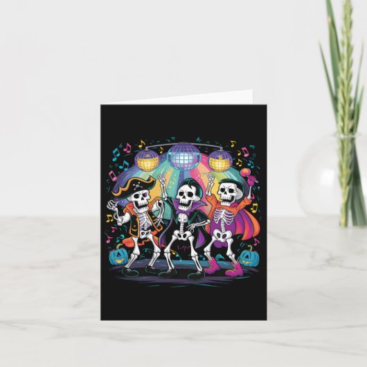 Skeleton Dance Party Spooky Halloween Feier Karte (Vorderseite)