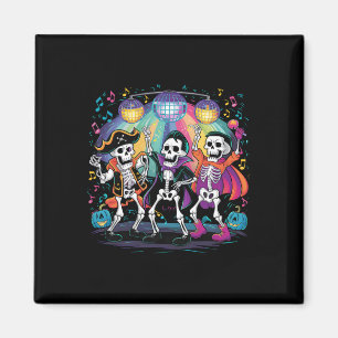 Skeleton Dance Party Spooky Halloween Feier Magnet