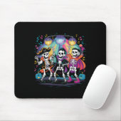 Skeleton Dance Party Spooky Halloween Feier Mousepad (Mit Mouse)