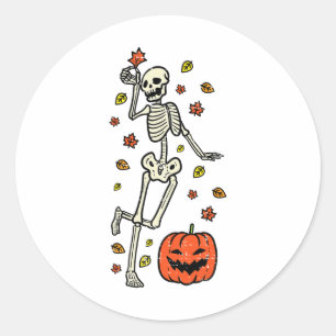 Skeleton Dance Pumpkin Halloween Kostümfall Männer Runder Aufkleber