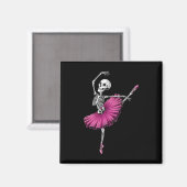 Skeleton Dancing Ballet Liebhaber Spooky Halloween Magnet (Vorderseite/Rückseite)