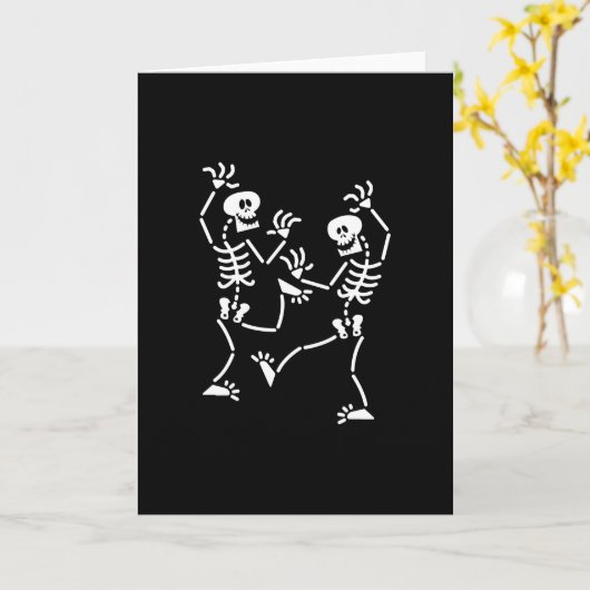 Skeleton Dancing Halloween Karte (Gelbe Blume)