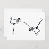 Skeleton Dancing Halloween Postkarte (Vorne/Hinten)