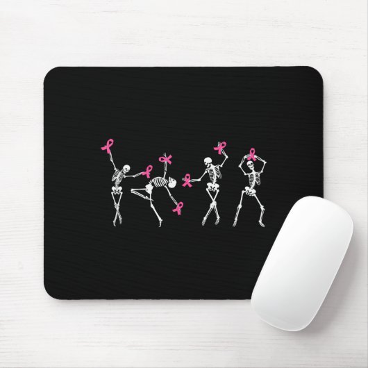 Skeleton Dancing Nk Ribbon Breast Cancer Awareness Mousepad (Mit Mouse)