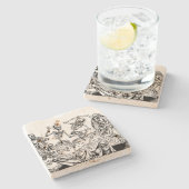 Skeleton Danse makaberer SteinUntersetzer (Seitenansicht)