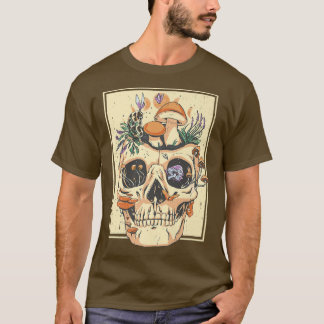 Skeleton Dark Academia Natur Plants  T-Shirt