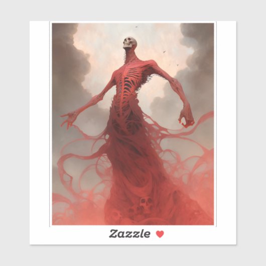 Skeleton Demon Creature Dark Fantasy Horror Aufkleber (Blatt)