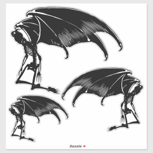 Skeleton Demon Fallen Angel Horror Goth art Aufkleber (Blatt)