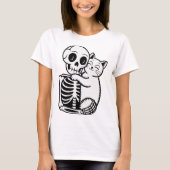 Skeleton, der eine Katze umarmt T-Shirt (Vorderseite)