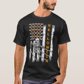 Skeleton, die Halloween-US-Flagge T-Shirt (Vorderseite)