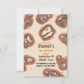 Skeleton Dinosaur 4th Birthday Party Invitation Einladung (Vorderseite)