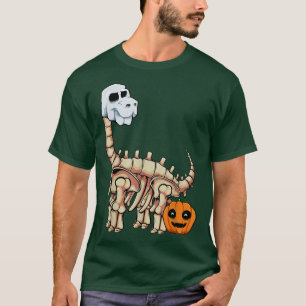 Skeleton Dinosaur Lazy Halloween Kostüm Niedlicher T-Shirt