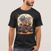 Skeleton Dinosaur Monster Truck Dino Halloween Tod T-Shirt (Vorderseite)
