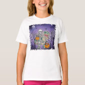 Skeleton Dinosaur T-Rex Halloween Spooky Funny T-Shirt (Vorderseite)