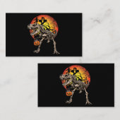 Skeleton Dinosaur T rex Pumpkin Halloween Kostüm Visitenkarte (Vorne/Hinten)