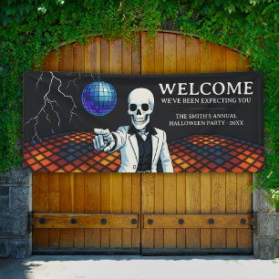 Skeleton Disco Halloween-Party Willkommen Vinyl Banner