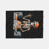 Skeleton Dj Halloween Costume Turntable Music Funn Fleecedecke (Vorderseite (Horizontal))