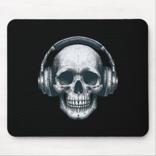 Skeleton Dj Kopfhörer Spooky Skull Musiker Hallo Mousepad