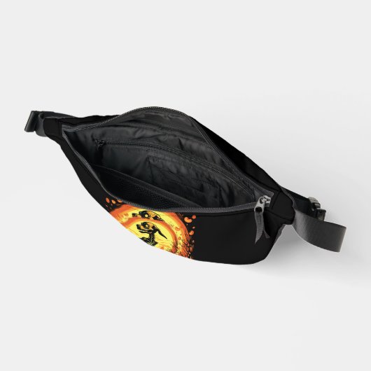 Skeleton Dog Halloween Art Bauchtasche (Offen)