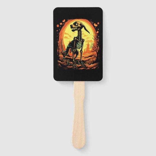 Skeleton Dog Halloween Art Fächer (Vorderseite)