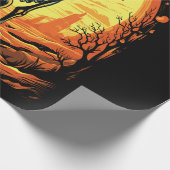 Skeleton Dog Halloween Art Geschenkpapier (Ecke)