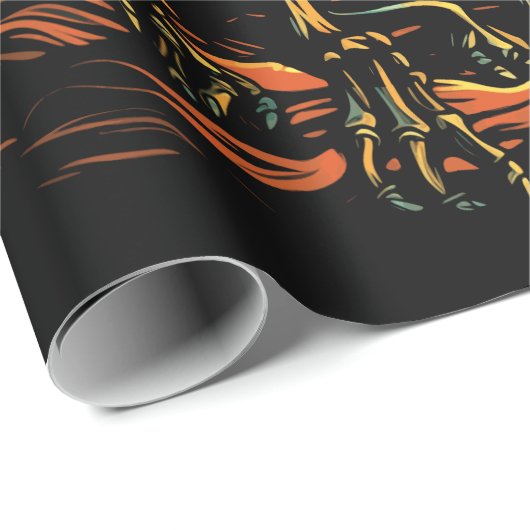 Skeleton Dog Halloween Art Geschenkpapier (Rolleneckpunkt)