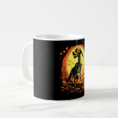 Skeleton Dog Halloween Art Kaffeetasse (Vorderseite Links)