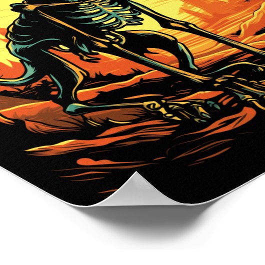 Skeleton Dog Halloween Art Poster (Ecke)