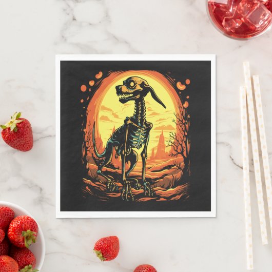 Skeleton Dog Halloween Art Serviette (Beispiel)