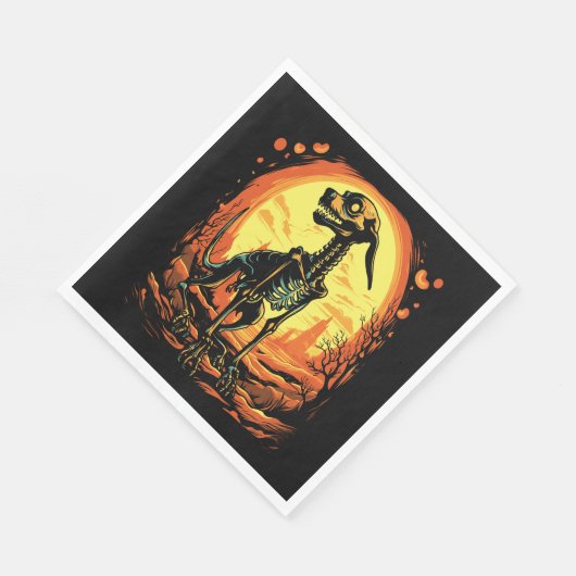 Skeleton Dog Halloween Art Serviette (Ecke)