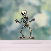 Skeleton Doing the Dab - Funny Halloween Dance Shi Acrylschild (Neutral)