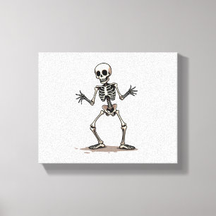 Skeleton Doing the Dab - Funny Halloween Dance Shi Leinwanddruck