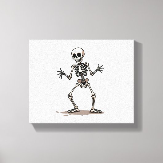 Skeleton Doing the Dab - Funny Halloween Dance Shi Leinwanddruck (Vorderseite)