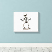Skeleton Doing the Dab - Funny Halloween Dance Shi Leinwanddruck (Insitu (Holzboden))