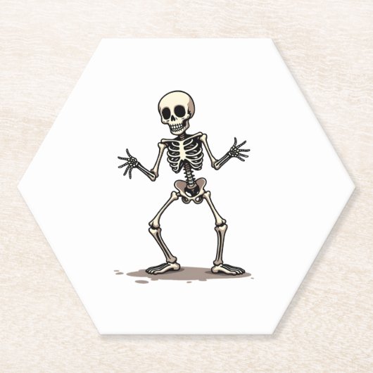 Skeleton Doing the Dab - Funny Halloween Dance Shi Untersetzer (Vorderseite)