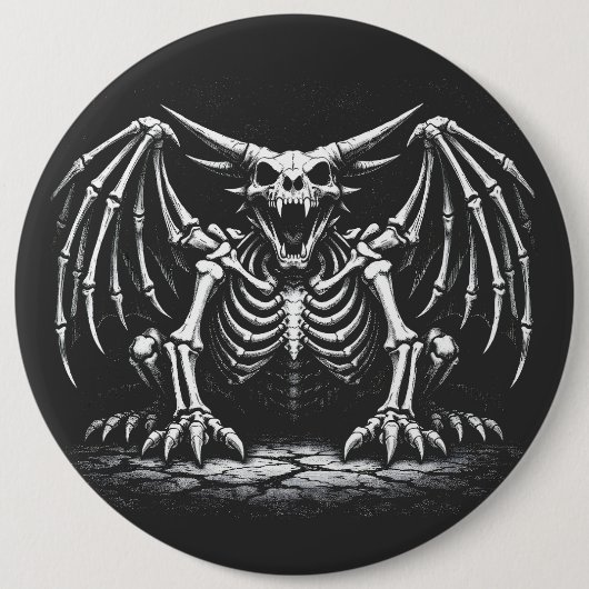 Skeleton-Drache von BurnsInHell Button (Vorderseite)