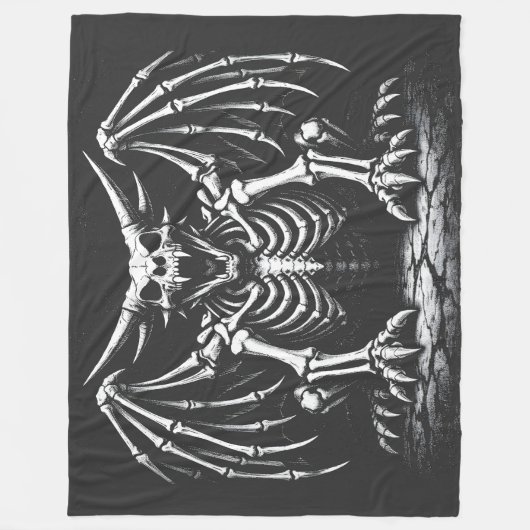 Skeleton-Drache von BurnsInHell Fleecedecke (Vorderseite)