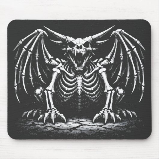 Skeleton-Drache von BurnsInHell Mousepad (Vorne)