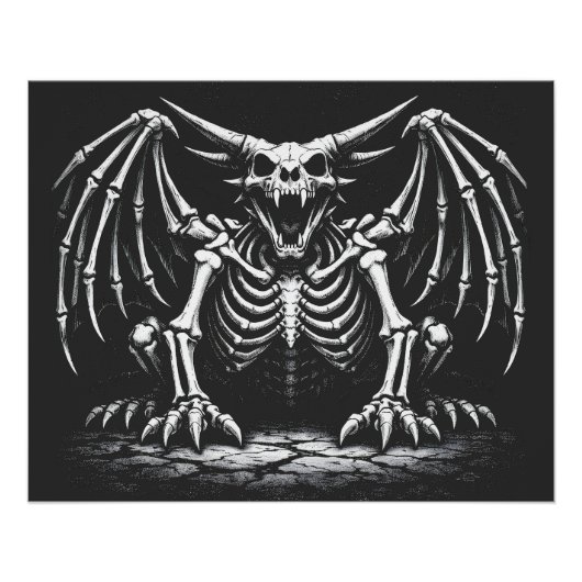 Skeleton-Drache von BurnsInHell Poster (Vorderseite)