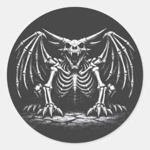 Skeleton-Drache von BurnsInHell Runder Aufkleber