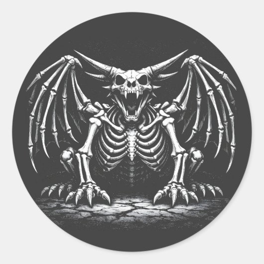 Skeleton-Drache von BurnsInHell Runder Aufkleber (Vorderseite)
