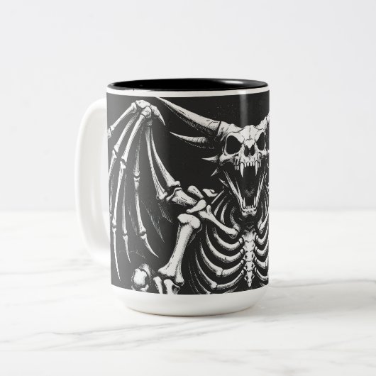 Skeleton-Drache von BurnsInHell Zweifarbige Tasse (Vorderseite Links)