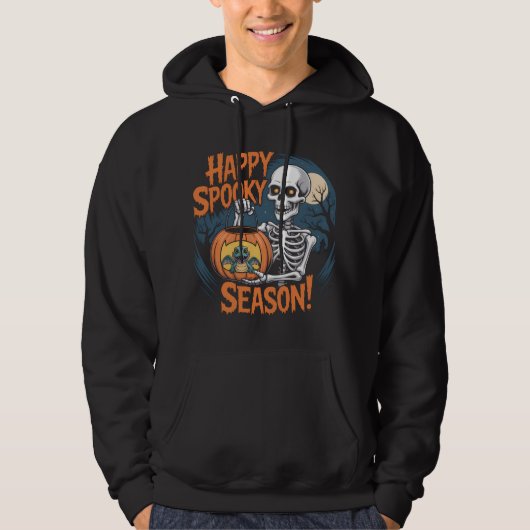 Skeleton & Dragon Halloween Art Hoodie (Vorderseite)