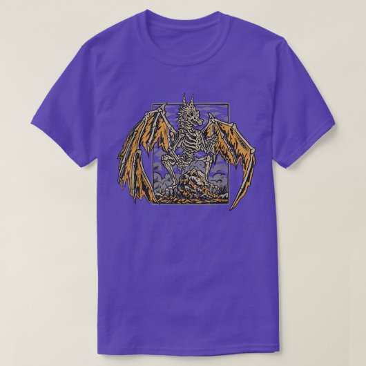 Skeleton Dragon Wings Gothic  T-Shirt (Design vorne)